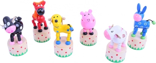 Lesene pritiskalne živalice Bigjigs Toys