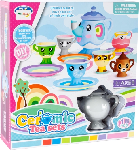 Porcelanasti čajni komplet za barvanje DIY