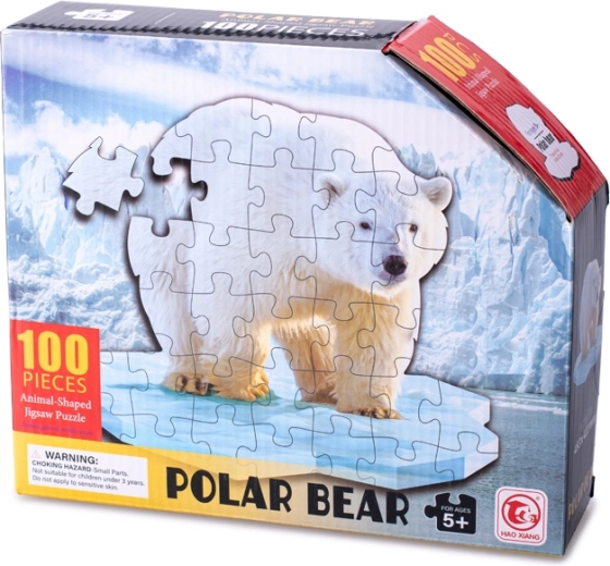 Obrisne puzzle polarni medved 100 koščkov