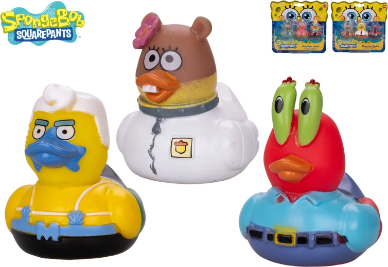 Komplet za kopel – račke SPONGEBOB, Sandy in Squidward (3 kosi)