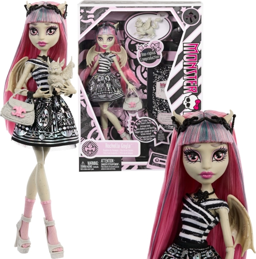 Monster High lutka Rochelle Goyle 26 cm Creeproduction z dodatki in ljubljenčkom Roux