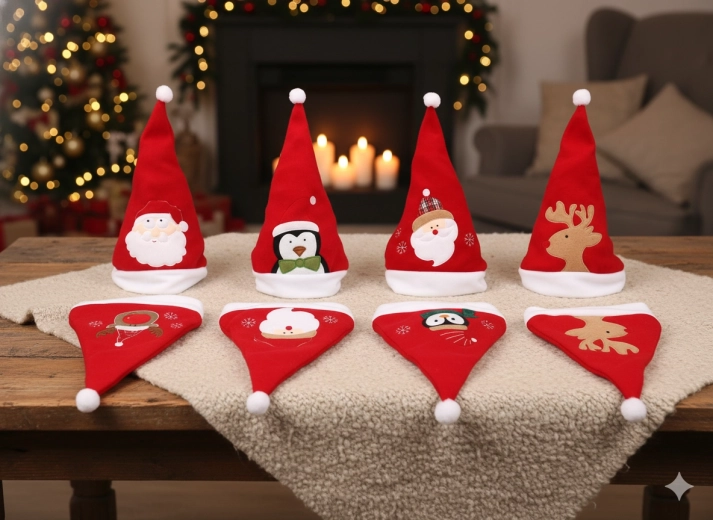 Božična kapa Božiček – mešanica vzorcev