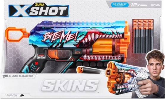 x-shot skins griefer thrasher – pištola za penaste naboje, 12 puščic
