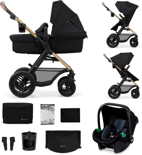 Kombinirani voziček Kinderkraft MOOV 2 AIR 3v1 Pure black
