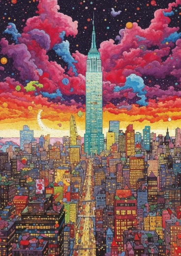 Sestavljanka ART PUZZLE WOWO Series: barviti New York 1000 kosov