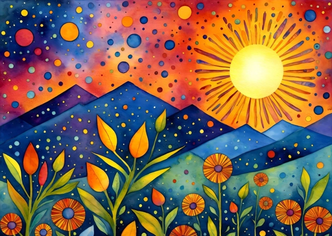 Sestavljanka Dež ob sončnem zahodu 1000 koščkov