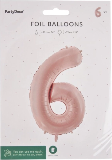 Folijski balon številka 6 bež 72 cm