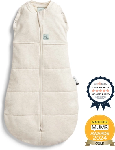 ergoPouch povijalna odejica in spalna vreča 2v1 Cocoon Oatmeal Marle 3–6 mesecev, 2,5 TOG
