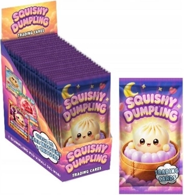 Squishy Dumlings laminated collectible cards in a sachet