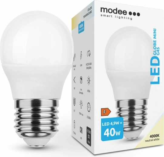 LED žarnica Modee Globe Mini G45 4,9 W E27, 470 lm, nevtralno bela