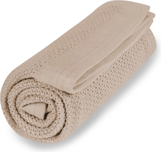 VINTER & BLOOM odeja Soft grid organic golden sand