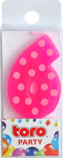 Torta svečka številka 6 TORO za zapičiti 4,5 cm