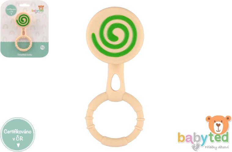 Silikonski ropotuljica in grizalo lizika za dojenčke 0m+