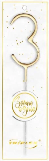 Prskalica številka 3, 16,5 cm, zlata