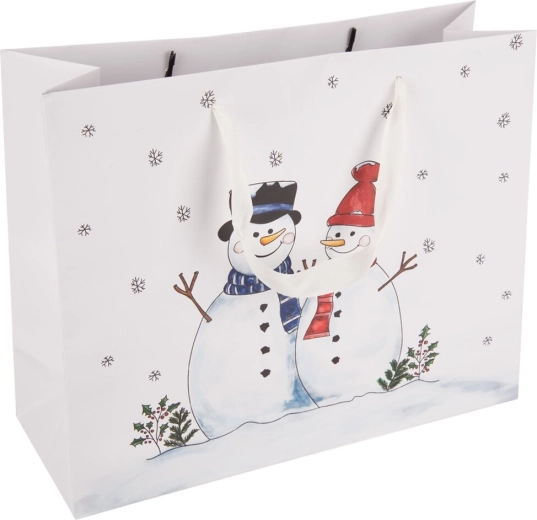 Darilna papirnata vrečka snežak 32 × 12 × 26 cm
