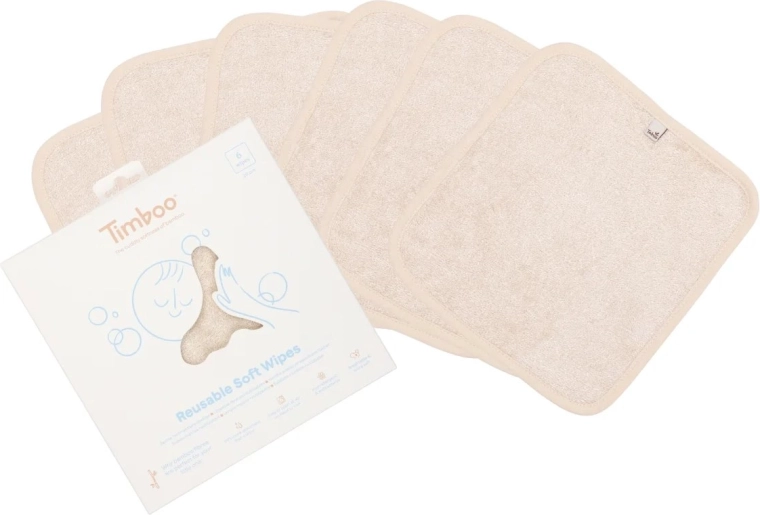 Timboo večkrat uporabni mehki robčki Frosted Almond (6 kosov)