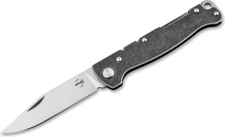 Böker Plus Atlas Clip Point žepni nož, D2, stonewash, sponka