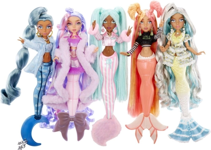 Punčka MERMAZE Mermaidz morska deklica – pižama zabava