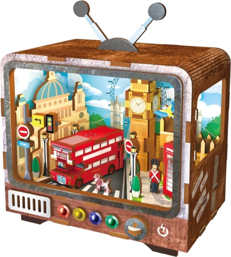 2Kids Toys 3D lesena sestavljanka retro TV London