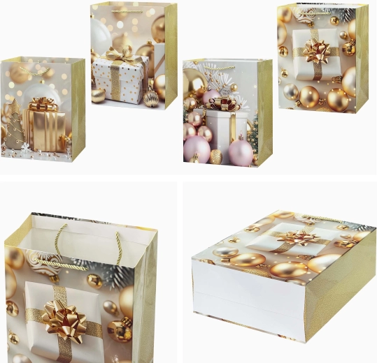 Božična darilna vrečka 23 × 18 × 10 cm, mešanica motivov