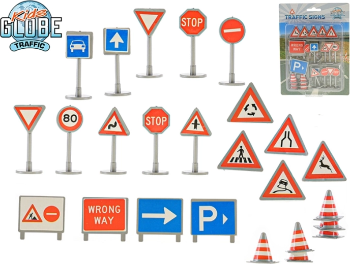 Kids Globe Traffic mini prometni znaki – komplet 25 kosov