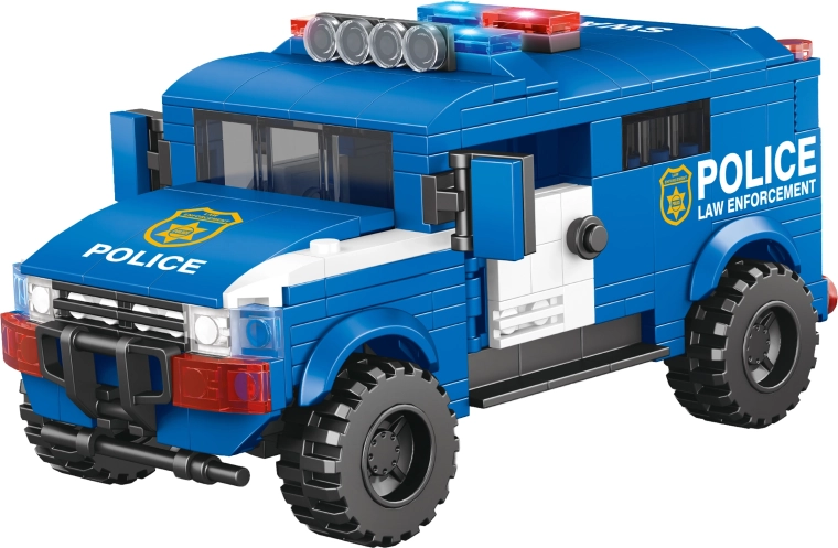 Gradbeni komplet policijski avto 17 cm