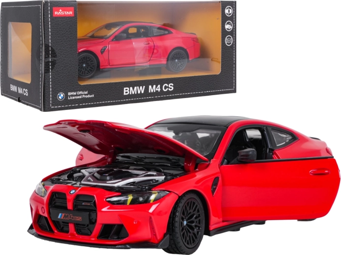 Kovinski model BMW M4 CS RASTAR v merilu 1 : 24, rdeč