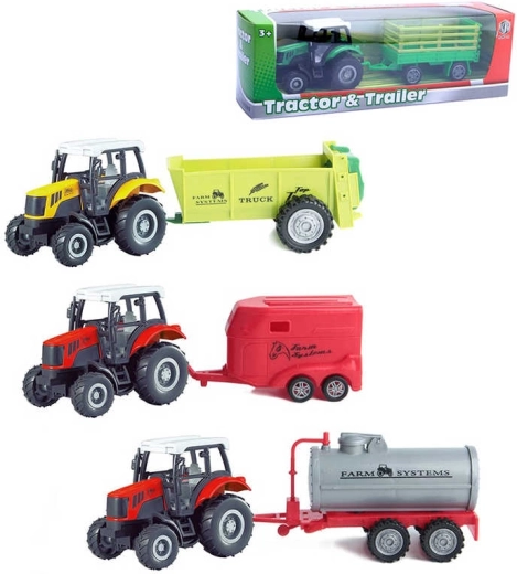 Kovinski kmetijski traktor s prikolico 23 cm na vzvratni pogon – 1 komplet