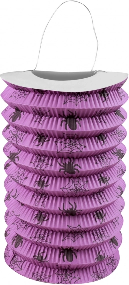 Halloweenski papirnati lampijon s pajki 15 cm