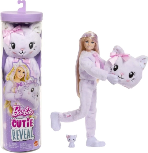 Barbie Cutie Reveal vijolični mucek – sladka pentlja