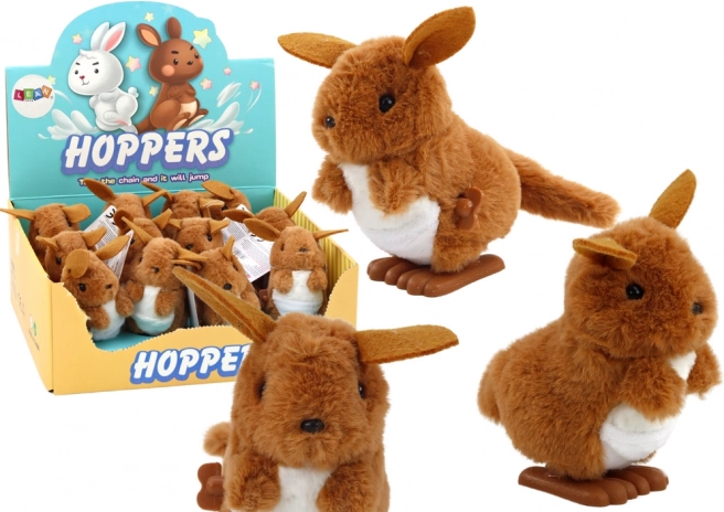 Navijalni skakajoči plišasti kenguru rjav