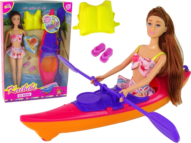 Set Lutka s Kajakom in Dodatki - Roza