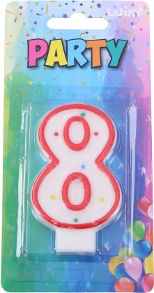 Rdeča rojstnodnevna svečka v obliki številke 8