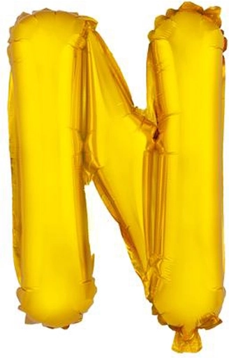 Folijski balon črka N 30 cm zlata TORO