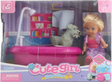 Punčka z banjico in kužkom za otroke