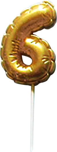 Torta svečka številka 6 zlata TORO