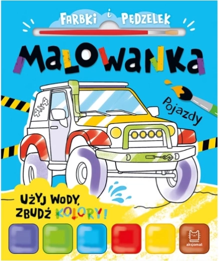 Vodna pobarvanka z barvami in čopičem – Vozila