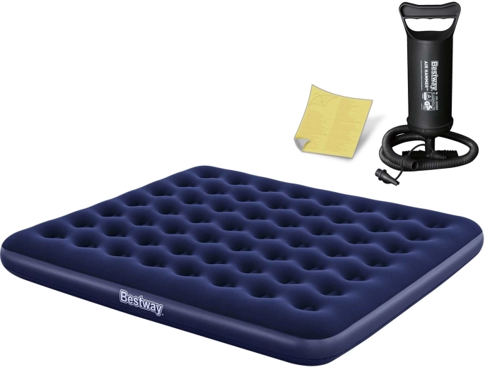 Napihljiva vzmetnica 203 × 183 × 22 cm s batno pumpo BESTWAY