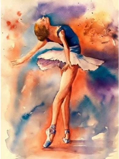 Diamantno vezenje (diamond painting) balerina v plesu 30 × 40 cm