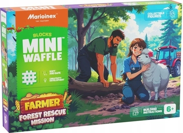Marioinex mini waffle gradbena igrača kmetijska gozdna reševalna misija 100 kosov