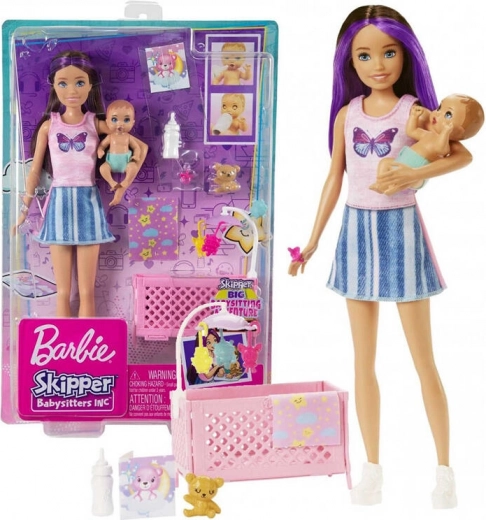 Barbie Skipper Varuška – posteljica in dojenček igralni set
