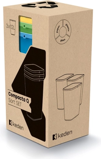 Komplet ločevalnih košev Compacta Q Sort 3×12 l