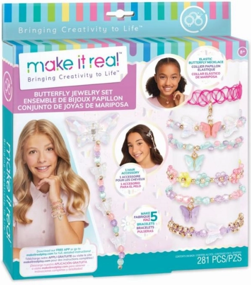 Komplet za ustvarjanje nakita z metulji za ustvarjalne otroke