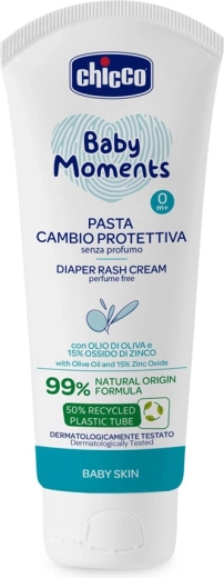 Chicco zaščitna krema za ritko s cinkom Baby Moments 100 ml