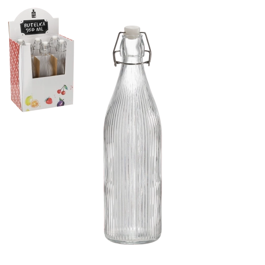 Steklenica iz stekla 950 ml z mehanskim zapiralom