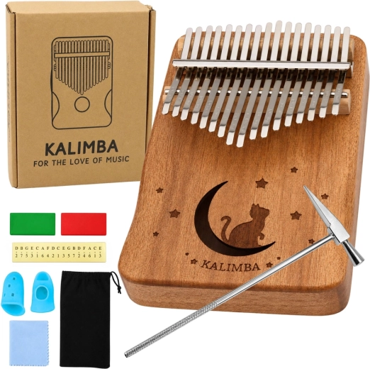 Kalimba s 17 tipkami – leseni palčni klavir z dodatki