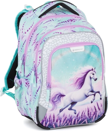 Bagmaster lumi school backpack with a horse motif