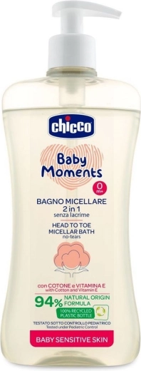 Chicco micelarni šampon za lase in telo Baby Moments Sensitive 500 ml