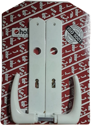 Vrata kljuka Klasik s ščitnikom XXL, bela, za ključavnico BB 90 mm