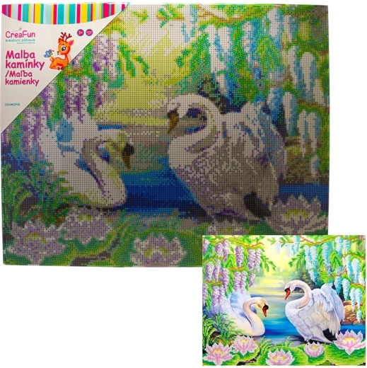 Diamantno slikanje – labodi 40 × 50 cm